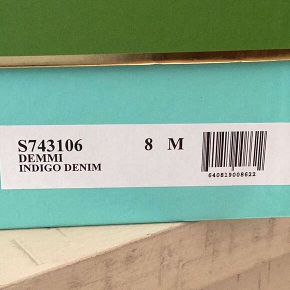 KATE SPADE DEMMI BLUE INDIGO DENIM SANDAL SHOES WITH BOX SIZE 8M - Picture 8 of 11